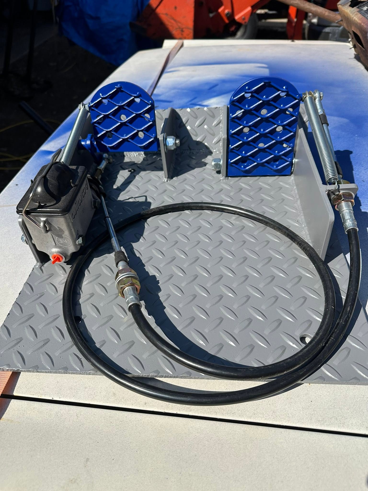 Custom dual pedal assembly with Wilwood master cylinder
